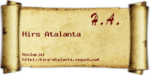 Hirs Atalanta névjegykártya